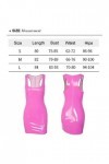 Robe En Cuir Rose, Robe En Cuir À Thème pink, Robe Moulante De Fête Rose, Mini Robe Rose En Polyester, Robe Débardeur Moulant