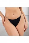 Briskorry G String Tangas pour femme Sous-vêtements menstruels post-partum coupe haute, Noir , S