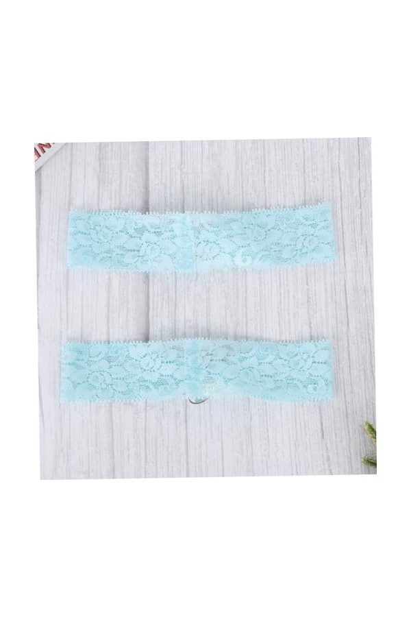 Abaodam 2 Pièces Bleu Tenue Jarretières pour Mariée Jarretières De Mariage Robes De Mariée pour Mariée Strass Jarretière Cuis