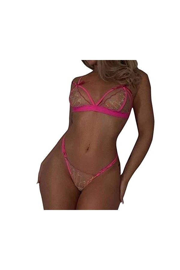 Hommes Lingerie Shirt Femmes et Filles Mignon Nœud Sexy Ceinture Ceinture Broderie Sexy Lingerie Lingerie Bleu Clair, Rose, S