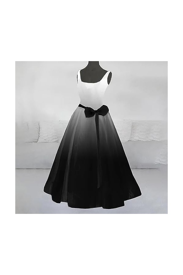 Robe dHalloween sexy pour femme avec dégradé de couleur unie - Décontractée - Col rond - Sexy - Sans manches - Longueur au s