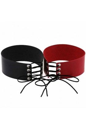 SHTGOI Lot de 2 jarretières en cuir de 6 cm de large - Anneau de cuisse - Style punk gothique - Avec cordon réglable - Sexy -