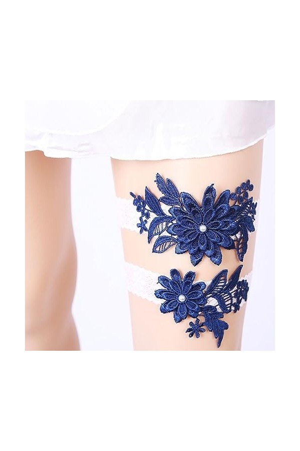 Abaodam 4 Pièces Jarretière De Jambe De Mariée Jarretière De Mariage Jarretière De Mariée en Cristal Ceinture De Perles Ceint