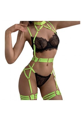 liaddkv Costume de cosplay sexy pour femme - Ensemble lingerie sexy en dentelle - Camisole et culotte - Lingerie avec lingeri