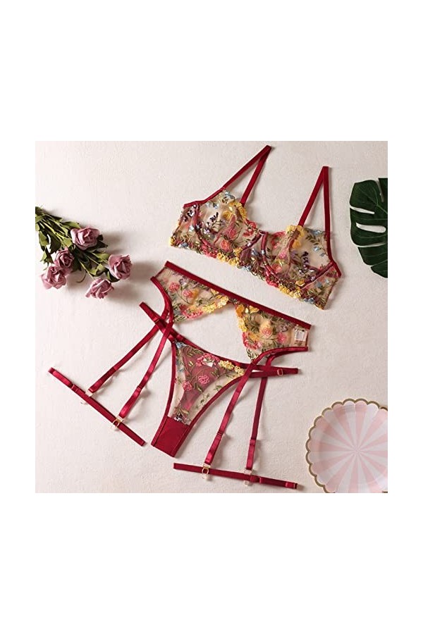 Lingerie Femme Sexy Ensemble Homme Sexy Hot y20.k sous-vêtements Amusants pour Femmes Sexy Voir à Travers Fleur Soutien-Gorge