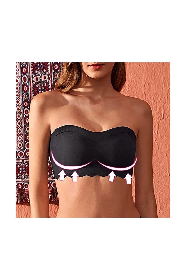 Retour Belle Poitrine Femmes sans Bretelles Wrap Antidérapant sous-Vêtements Sexy Soutien-Gorge Intimes Menstruelle Enveloppe
