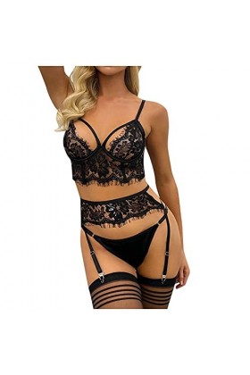 Vêtements De Nuit Femme Erotique sous-Vetements Dentelle Lingerie Sexy Ensemble Sexy Ensemble Soutien Gorge et String Ensembl