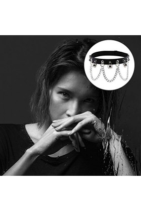 TOYANDONA Harnais de Jambe Gothique Porte-Jarretelles en Cuir Punk Cuisse Boucle Anneau Vêtements Accessoires avec Cloche pou