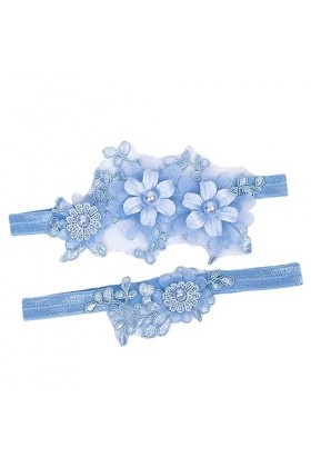 HOMSFOU 2 Pièces Bandes De Jambe en Dentelle Jarretière De Mariage Porte-Jarretelles en Dentelle Porte-Jarretelles Floral Por