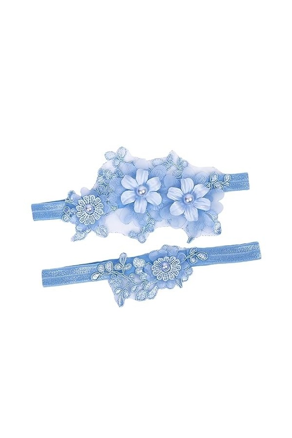 HOMSFOU 2 Pièces Bandes De Jambe en Dentelle Jarretière De Mariage Porte-Jarretelles en Dentelle Porte-Jarretelles Floral Por