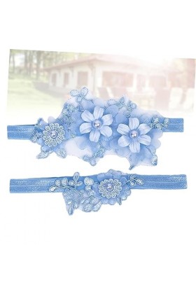 HOMSFOU 2 Pièces Bandes De Jambe en Dentelle Jarretière De Mariage Porte-Jarretelles en Dentelle Porte-Jarretelles Floral Por