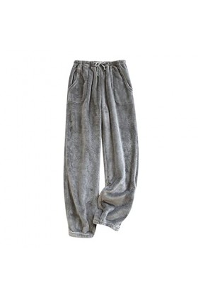 Pantalon Femme Taille Courte Pantalon de Pyjama Femme Automne et Hiver Flanelle Pantalon Large Grande Taille Lâche Chaud Épai