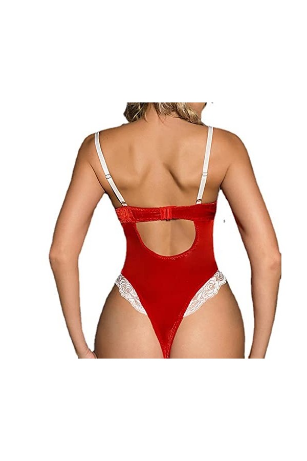 Fulidngzg Lingerie sexy pour femme pour le sexe pour le sexe body une pièce lingerie sexy tenue rouge lingerie chaude lingeri