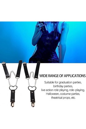 Jarretelles De Cuisse Réglables En Forme De Cœur, 2 Pièces, Avec Clip Antidérapant, élastiques, Punk, Jarretelles De Jambe En