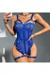 Lingerie Femmes Sexy Ensemble de Bretelles sous-vêtements érotiques Ensemble de Lingerie col en V Lingerie en Dentelle avec j