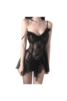 Générique Lingerie Sexy Ladies Lingerie sexy Robe à bretelles spaghetti Lingerie Rose Sexy Out Womens creux avec culotte Ling