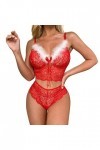Noël Lingerie Sexy Femme Bodystocking Une Pièce Lingerie Chrismas Érotique Ouvert Bodysuit Grandes Tailles Fishnet Bodys Stre