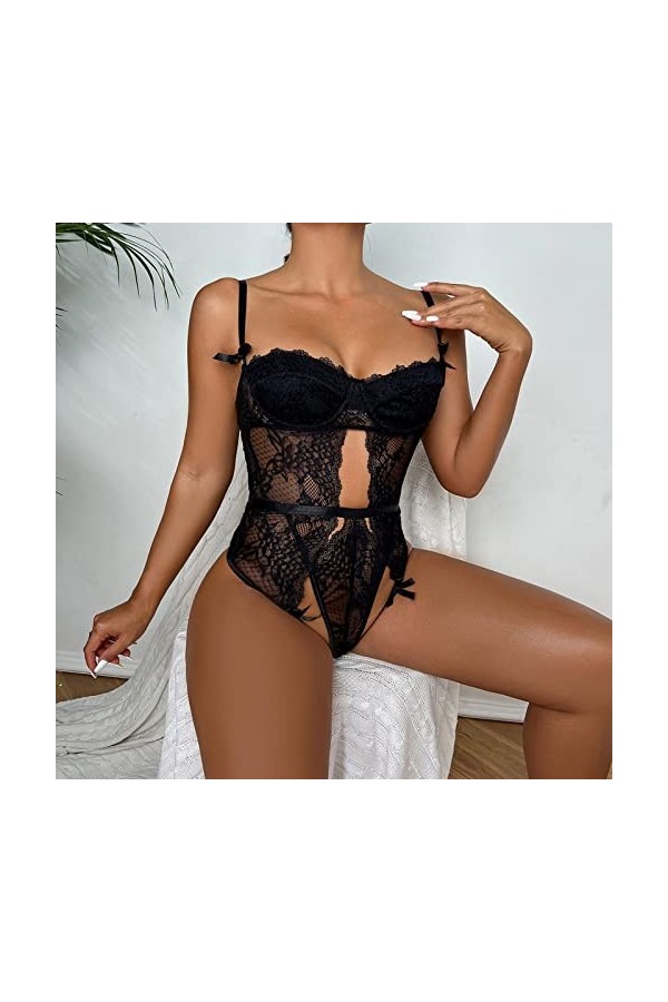MODSGUE Tenue sexy pour femme - Une pièce sexy - Lingerie séduisante - Push Up - Dentelle - Body érotique - Hipsters - Tenue 