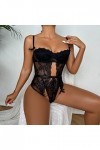 MODSGUE Tenue sexy pour femme - Une pièce sexy - Lingerie séduisante - Push Up - Dentelle - Body érotique - Hipsters - Tenue 