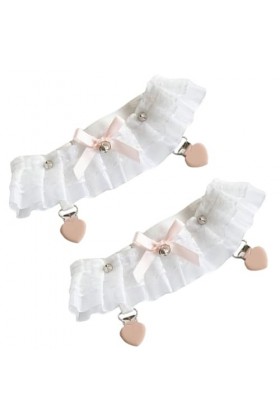 GALPADA Lot De 2 Porte-Jarretelles En Dentelle Lolita Avec Clips Antidérapants Réglables En Croix Sur La Cuisse Ceinture Élas