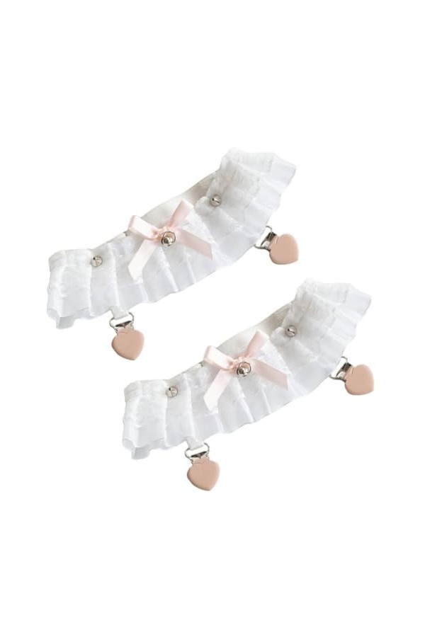 GALPADA Lot De 2 Porte-Jarretelles En Dentelle Lolita Avec Clips Antidérapants Réglables En Croix Sur La Cuisse Ceinture Élas
