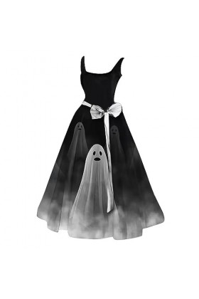 CUTeFiorino Robes festives pour femmes mariage grandes tailles femmes blanc halloween robe décontractée sexy sans manches rob