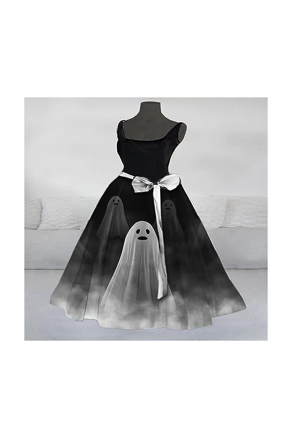 CUTeFiorino Robes festives pour femmes mariage grandes tailles femmes blanc halloween robe décontractée sexy sans manches rob