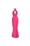 Mini Jupe Courte Sexy Transparente Rouge avec Sangle à Nouer Robe Longue Moulante Hot Pink, S 