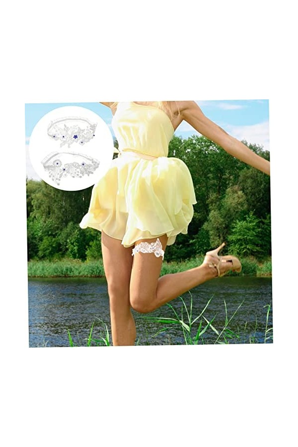 Abaodam 1 Jeu Jambes De Jarretière Cuisse Jarretière Mariée Élastique Jarretelles Pour La Cuisse Porte-jarretelles Bande De J