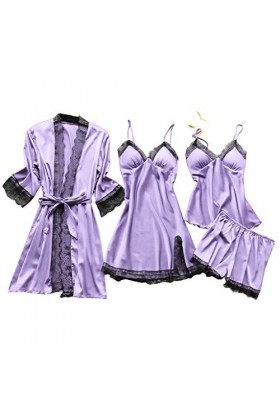 TDEOK Lingerie sexy pour femme - Robe de nuit en dentelle - Ceinture - Ensemble de sous-vêtements - Poupée enfant - Lingerie 