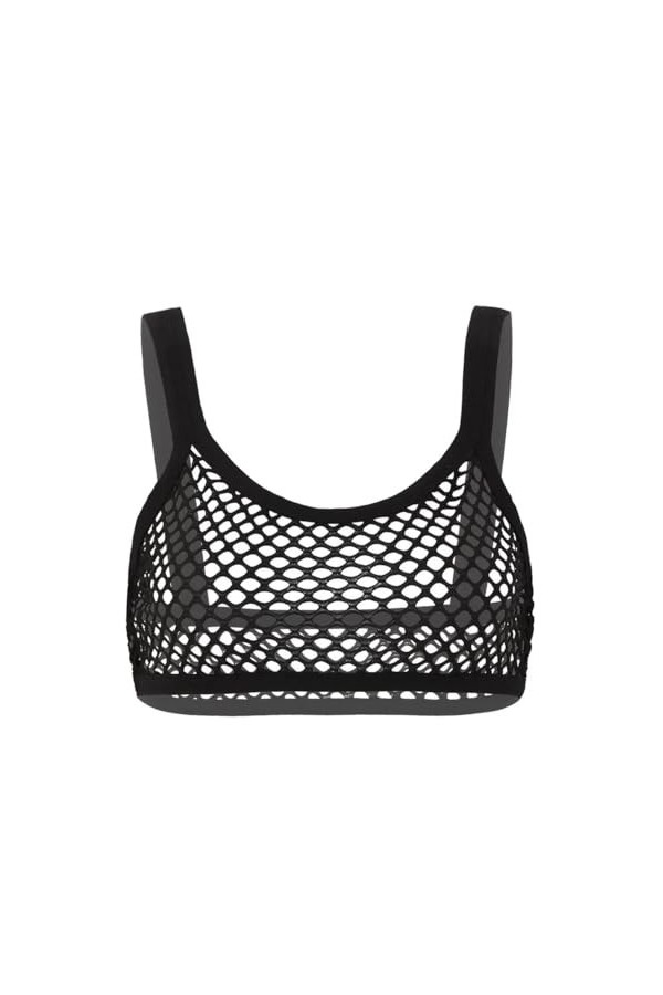 Lingerie Erothique Sexy Voir À Travers Le Soutien-Gorge Résille,Noir,XL