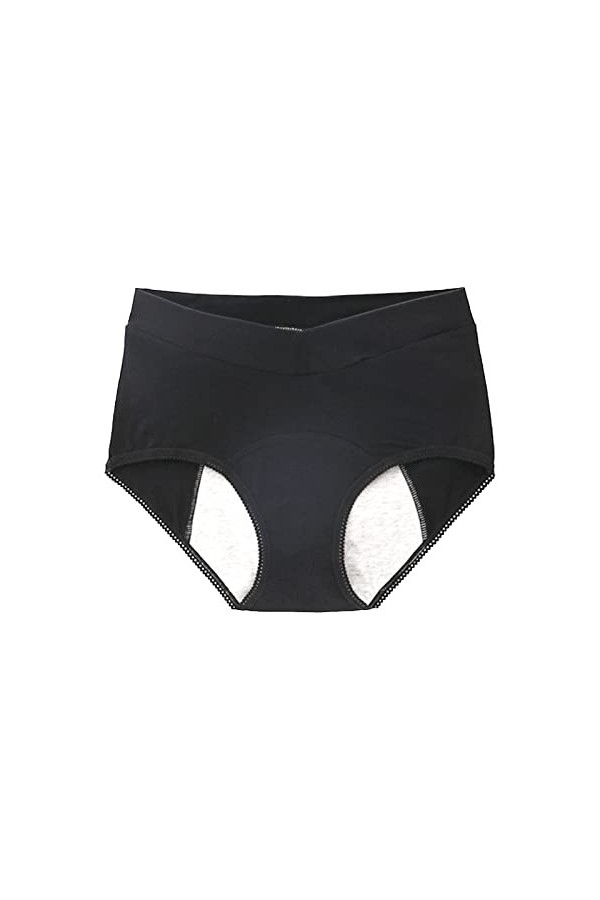 Sous-vêtements menstruels en coton pour femme - Culotte post-partum pour femme, Noir , XXXXXL