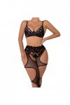 liaddkv Costume de cosplay sexy pour femme - Ensemble lingerie sexy en dentelle à lanières et culotte - Lingerie noir, L 