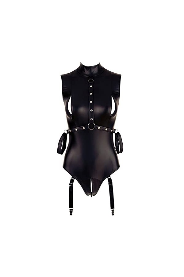 Lingerie Femme Sexy Ensemble Homme Sexy Hot y21k Cuir Bodysuit sous-vêtements Collants Dames Sexy Suspender Pyjama Black, XX