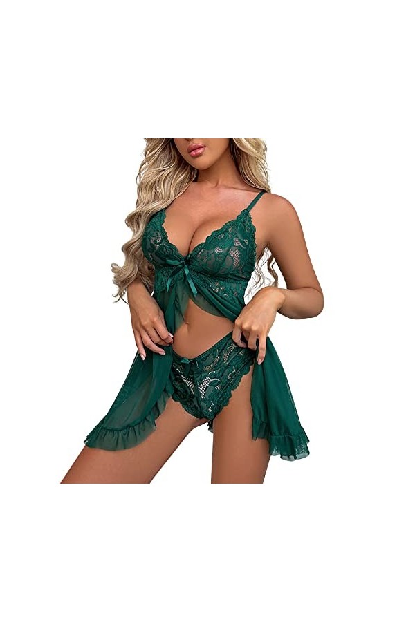 Lingerie Femme Sexy Ensemble Homme Sexy Hot y*2*k Ensemble de Robe de sous-vêtements Sexy Multi Sexe avec Bretelles en Dentel