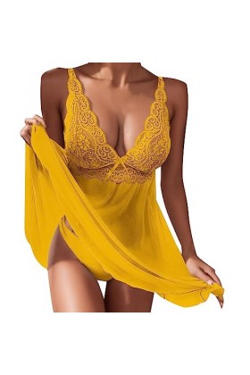 Robe Sexy Secy Erotic Babydoll Ensembl Mode Culotte Chic Résille Lingerie Sexy Nuisette Lingerie Sexy Femme Ouvert Complete T