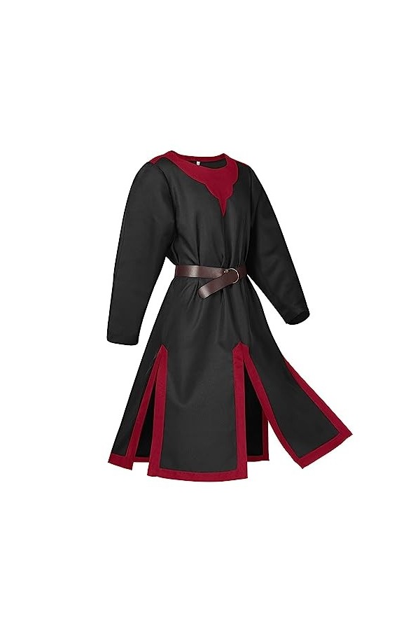 Gefomuofe Gilet médiéval pour homme - Lilas - Costume médiéval - Tunique dHalloween - Chemise à lacets - Pirates - Sans manc