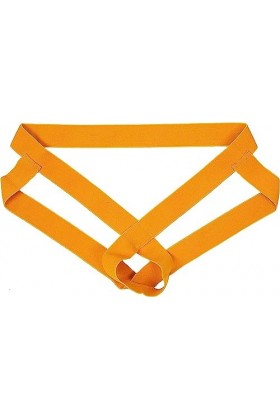 ELizoop Hommes Sexy String String Creux Poche De Gonflement Sous-vêtements Athlétique Taille Basse Slip Sous-vêtements Jaune