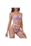 Kitty Lingerie de de Fleurs de sous-vêtements Amusants pour Femmes Voir à Travers lensemble de sous-vêtements Sexy Creux Lin