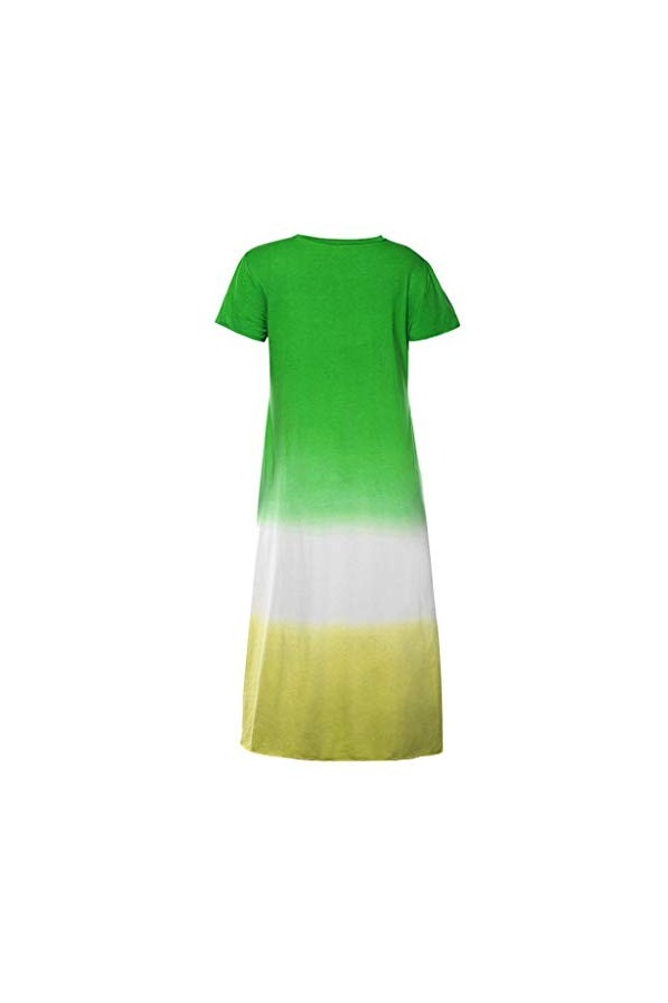 Jupe en Cuir Rouge Maxi Dress Block Daily Women V Tie-TEED Neck Sleeve Taille Robe pour Femmes Robe De Poupée Chère Green, X