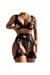 Plus La Taille Sexy Lingerie Femmes Lingerie Ensemble Ouvert Poitrine Soutien-Gorge Culotte Ensemble Sheer Lingerie 3 Pièces 