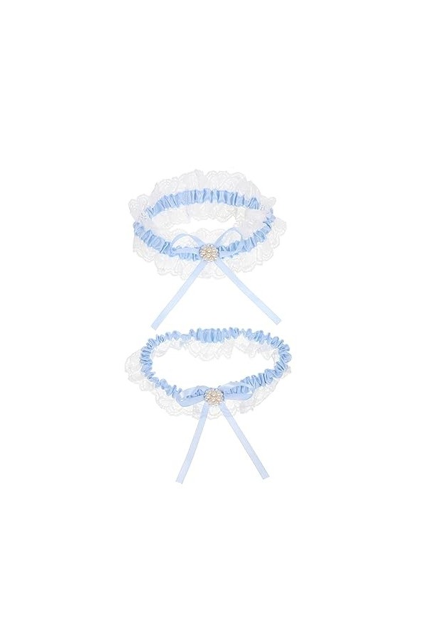 SOIMISS 1 Set Garter Belt Dentelle Jarretière Bijoux De Mariée Ensemble Blanc Jarretière De Mariage Dentelle sur La Cuisse Ma