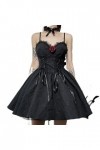 Gothique Mesh Voir à Travers Sexy A-Ligne Robes Halloween Grunge Jacquard Dentelle Ourlet Partywear Lolita Mignon Femmes Robe