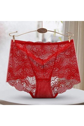 Nouvelle culotte en dentelle sans couture dames coton entrejambe culotte féminine femme dentelle culotte *3-rouge_XL60-72.5kg