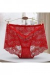 Nouvelle culotte en dentelle sans couture dames coton entrejambe culotte féminine femme dentelle culotte *3-rouge_XL60-72.5kg