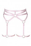 BBOHSS Femmes Harnais de Corps Punk Porte-Jarretelles Ceinture Lingerie Cuisse Bas Gothique Carnaval Accessoires 1 Rose 