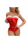Fulidngzg Sous-vêtements sexy pour femme pour sexe en dentelle Teddy Bodysuit Lingerie Sexy Rouge Lingerie de Noël Lingerie é