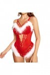 Fulidngzg Costumes érotiques pour femme Noël Sous-vêtements de Noël Lingerie sexy Teddy Body Lingerie Une pièce Lingerie érot