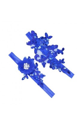 Gadpiparty Jarretière De Mariée 1 Paire De Jarretières De Mariage Bleu Accessoires Jarretières pour La Mariée Bleu De Mariage