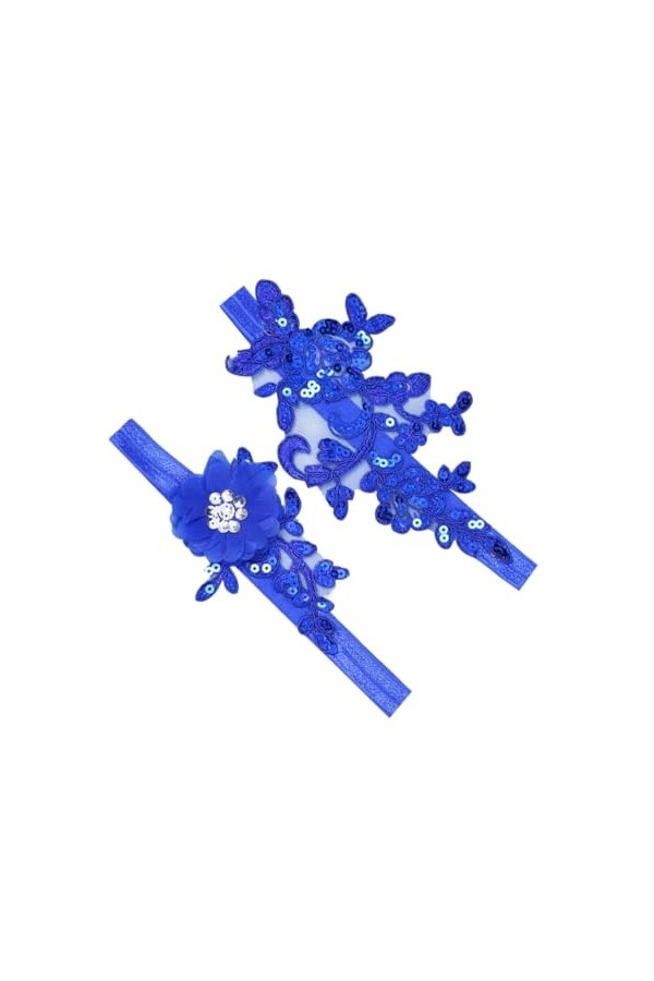 Gadpiparty Jarretière De Mariée 1 Paire De Jarretières De Mariage Bleu Accessoires Jarretières pour La Mariée Bleu De Mariage